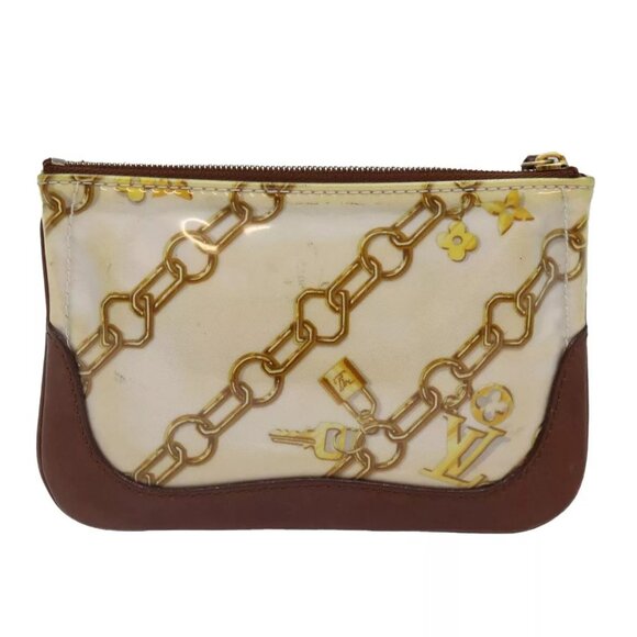 LOUIS VUITTON Monogram Charm Pochette Plat Coin Purse Brown - Picture 3 of 16